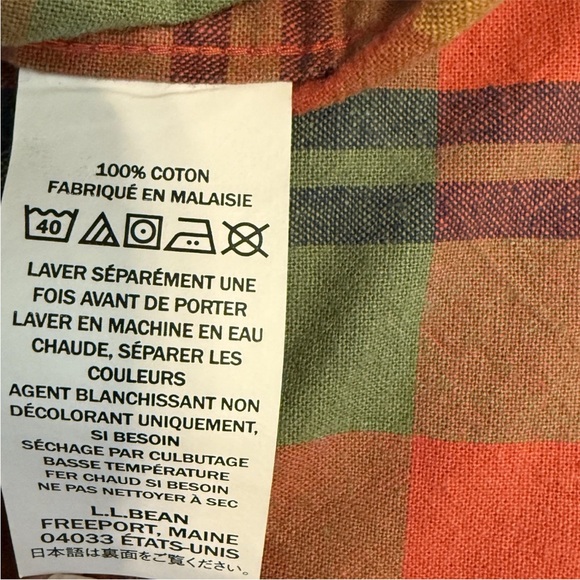 LL Bean Mens XXL Plaid Traditional Fit Long Sleeve Button Down Shirt - Picture 5 of 10